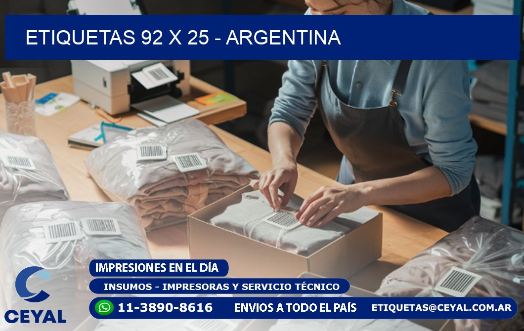 ETIQUETAS 92 x 25 - ARGENTINA