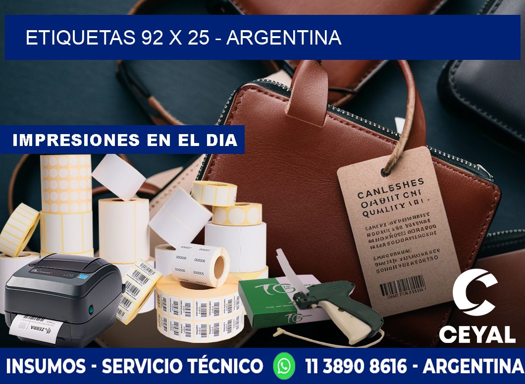 ETIQUETAS 92 x 25 - ARGENTINA