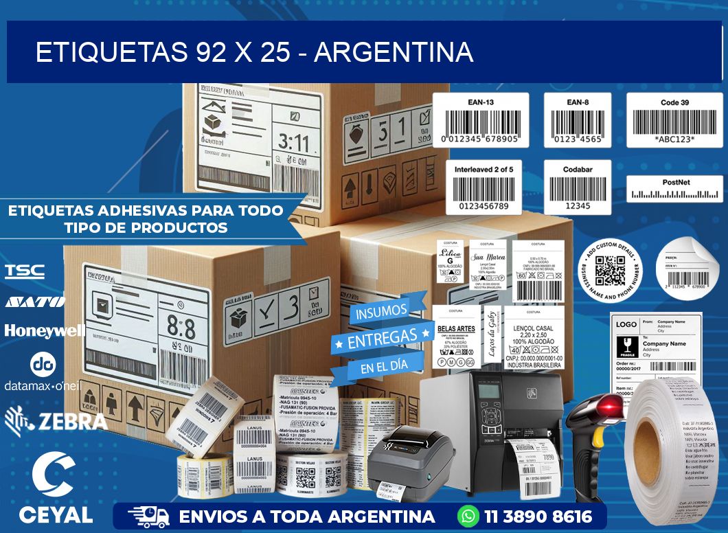 ETIQUETAS 92 x 25 - ARGENTINA