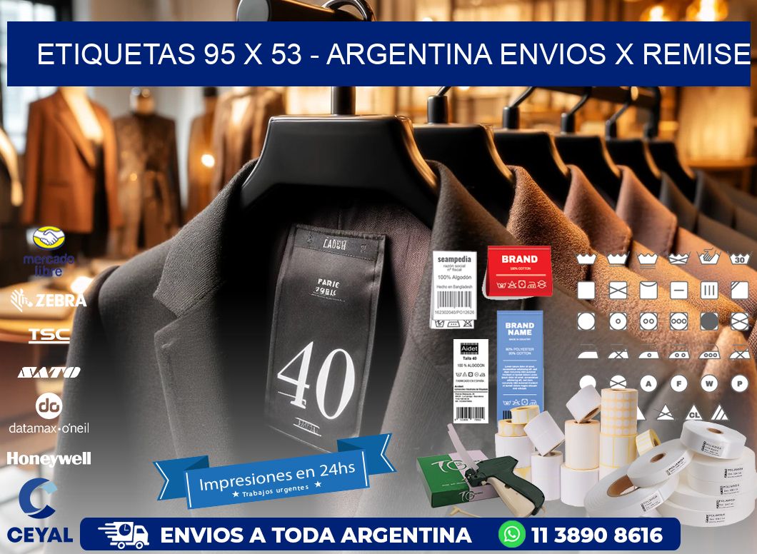 ETIQUETAS 95 x 53 - ARGENTINA ENVIOS X REMISE