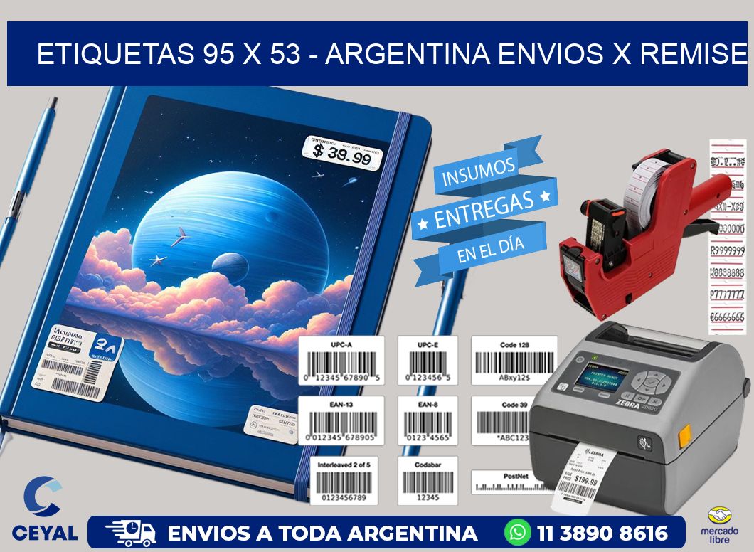 ETIQUETAS 95 x 53 - ARGENTINA ENVIOS X REMISE