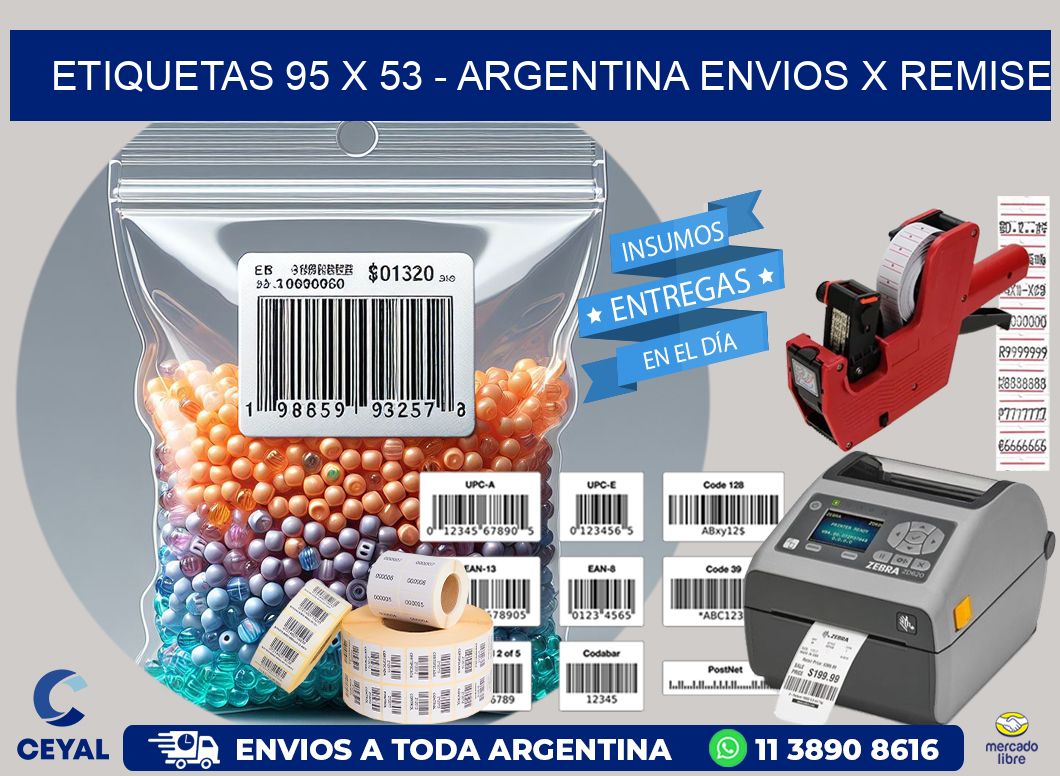 ETIQUETAS 95 x 53 - ARGENTINA ENVIOS X REMISE