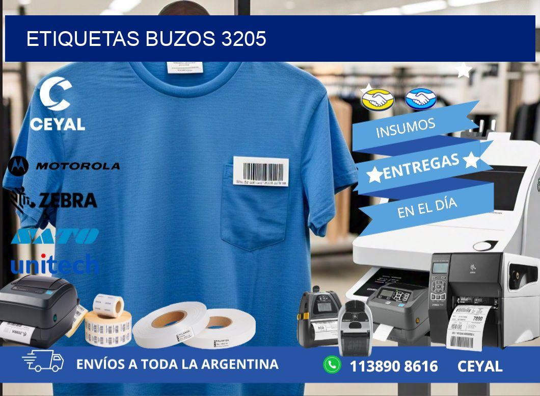 ETIQUETAS BUZOS 3205