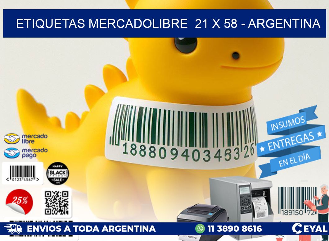 ETIQUETAS MERCADOLIBRE  21 x 58 – ARGENTINA