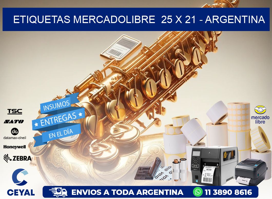 ETIQUETAS MERCADOLIBRE  25 x 21 - ARGENTINA