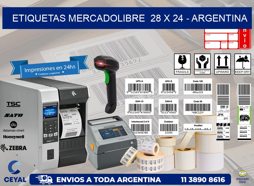 ETIQUETAS MERCADOLIBRE  28 x 24 – ARGENTINA