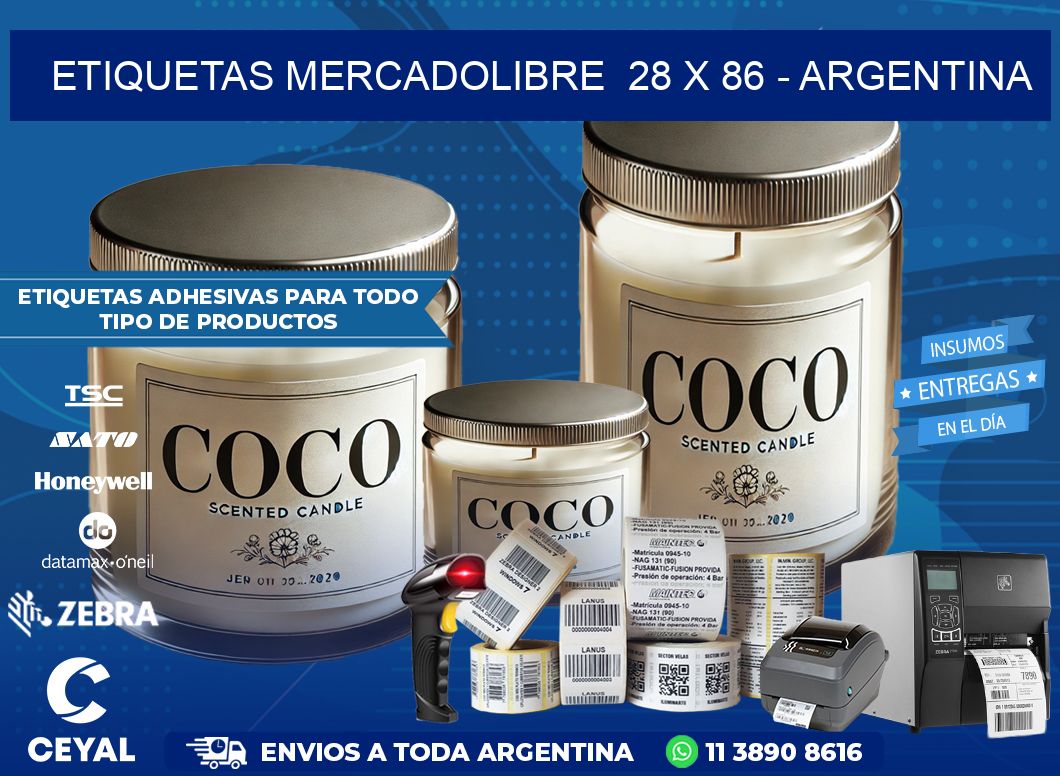 ETIQUETAS MERCADOLIBRE  28 x 86 – ARGENTINA