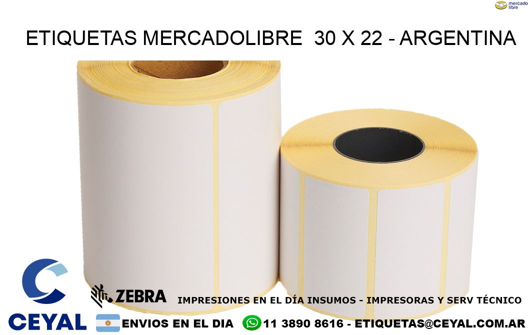 ETIQUETAS MERCADOLIBRE  30 x 22 - ARGENTINA