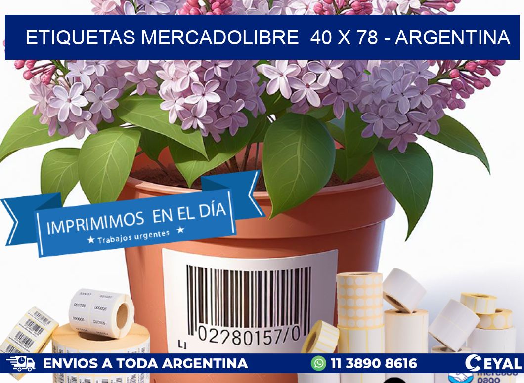 ETIQUETAS MERCADOLIBRE  40 x 78 - ARGENTINA