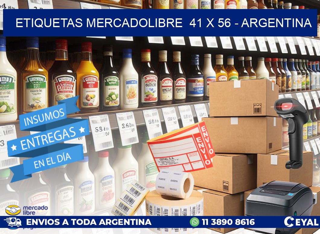 ETIQUETAS MERCADOLIBRE  41 x 56 - ARGENTINA