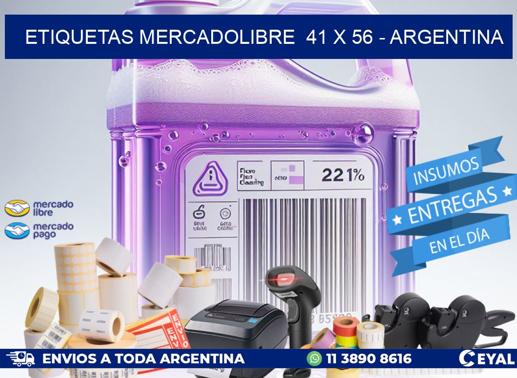 ETIQUETAS MERCADOLIBRE  41 x 56 - ARGENTINA