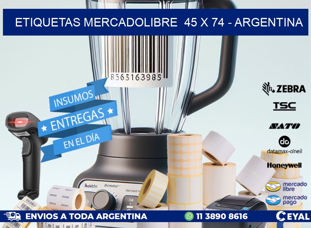 ETIQUETAS MERCADOLIBRE  45 x 74 - ARGENTINA