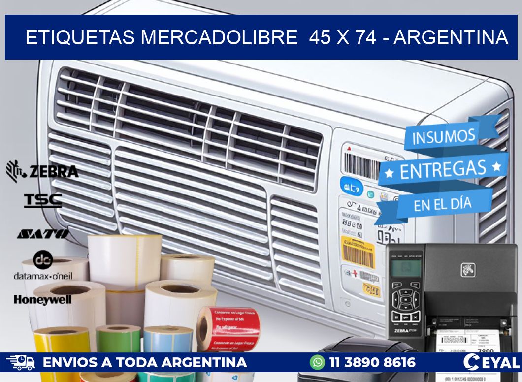 ETIQUETAS MERCADOLIBRE  45 x 74 - ARGENTINA