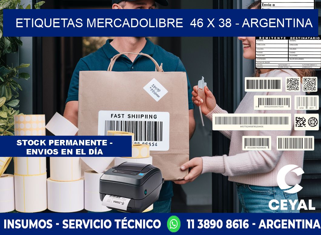 ETIQUETAS MERCADOLIBRE  46 x 38 - ARGENTINA