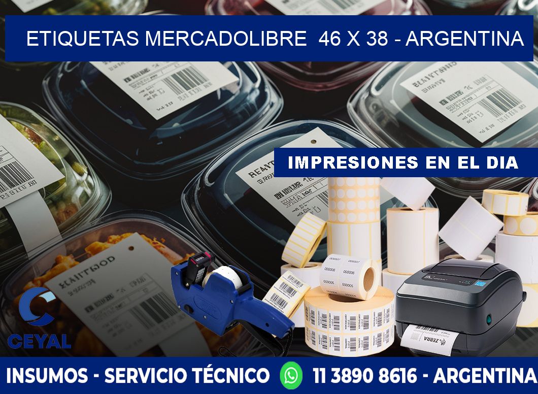 ETIQUETAS MERCADOLIBRE  46 x 38 - ARGENTINA