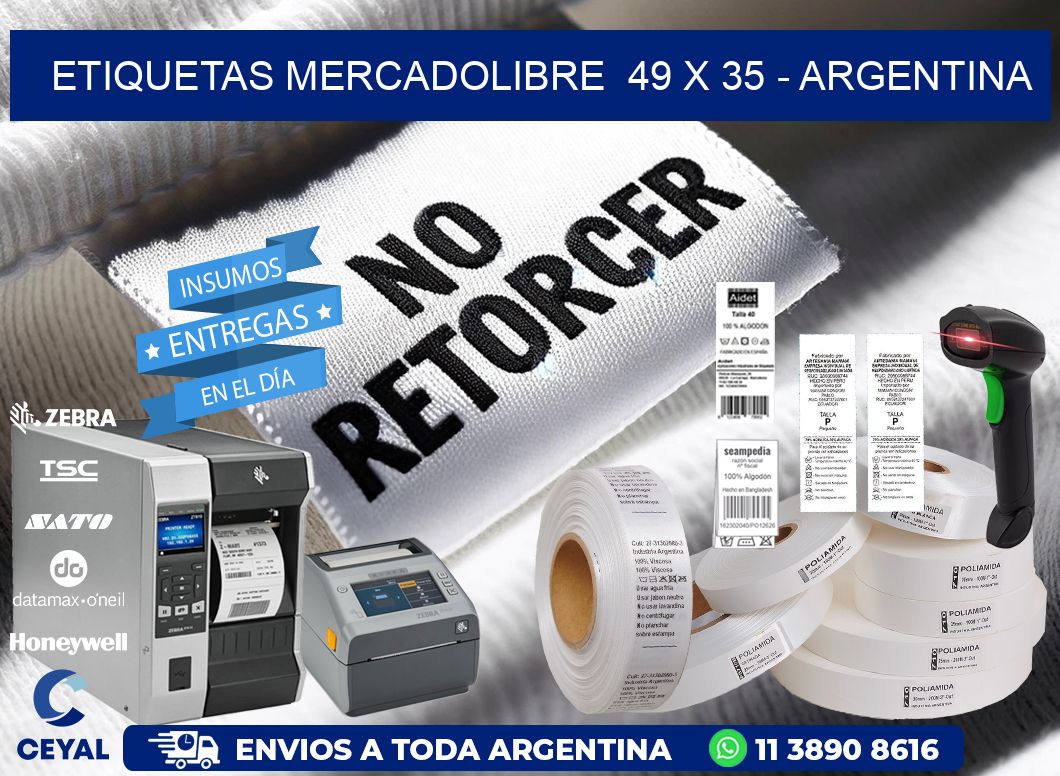 ETIQUETAS MERCADOLIBRE  49 x 35 - ARGENTINA