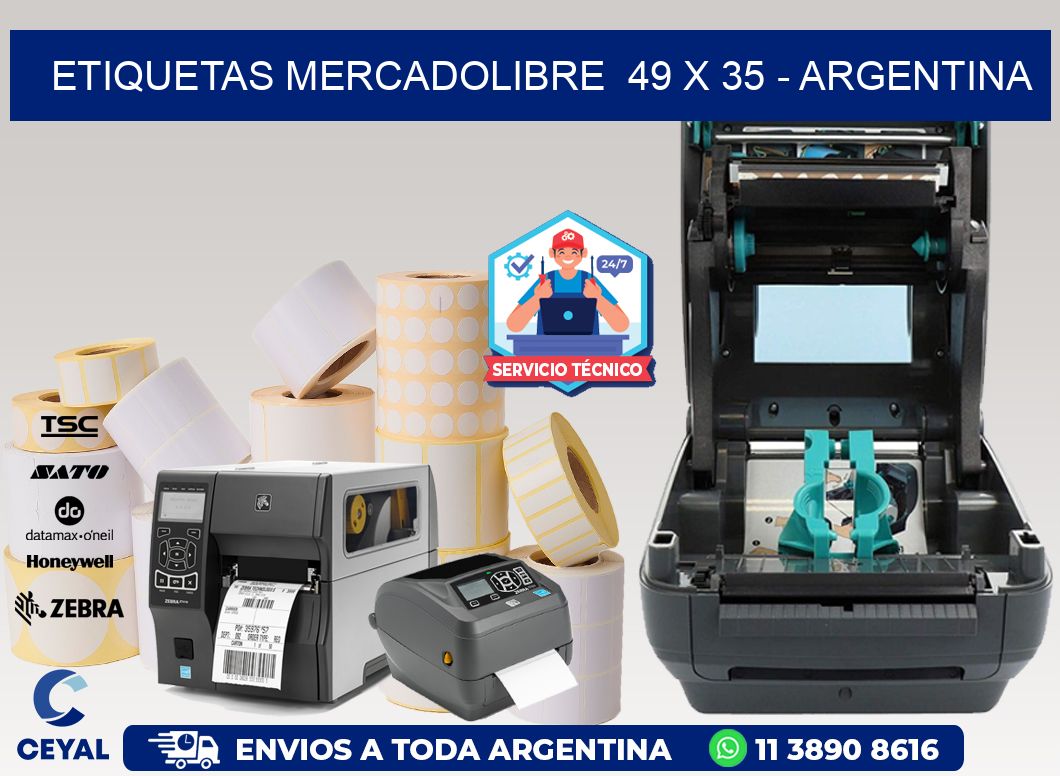 ETIQUETAS MERCADOLIBRE  49 x 35 - ARGENTINA