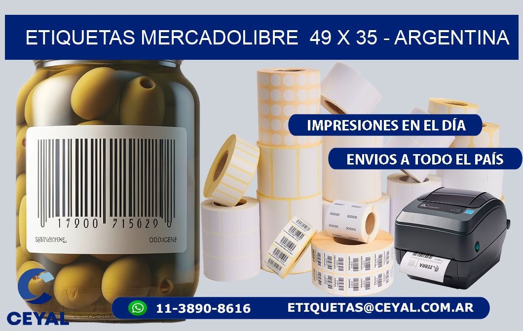 ETIQUETAS MERCADOLIBRE  49 x 35 - ARGENTINA