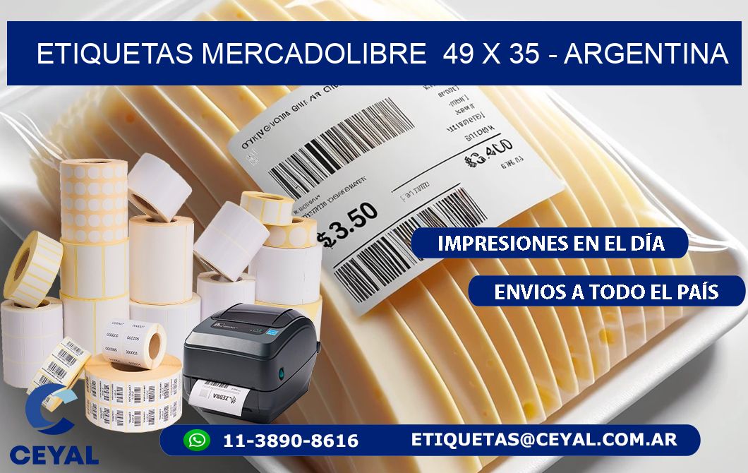 ETIQUETAS MERCADOLIBRE  49 x 35 - ARGENTINA