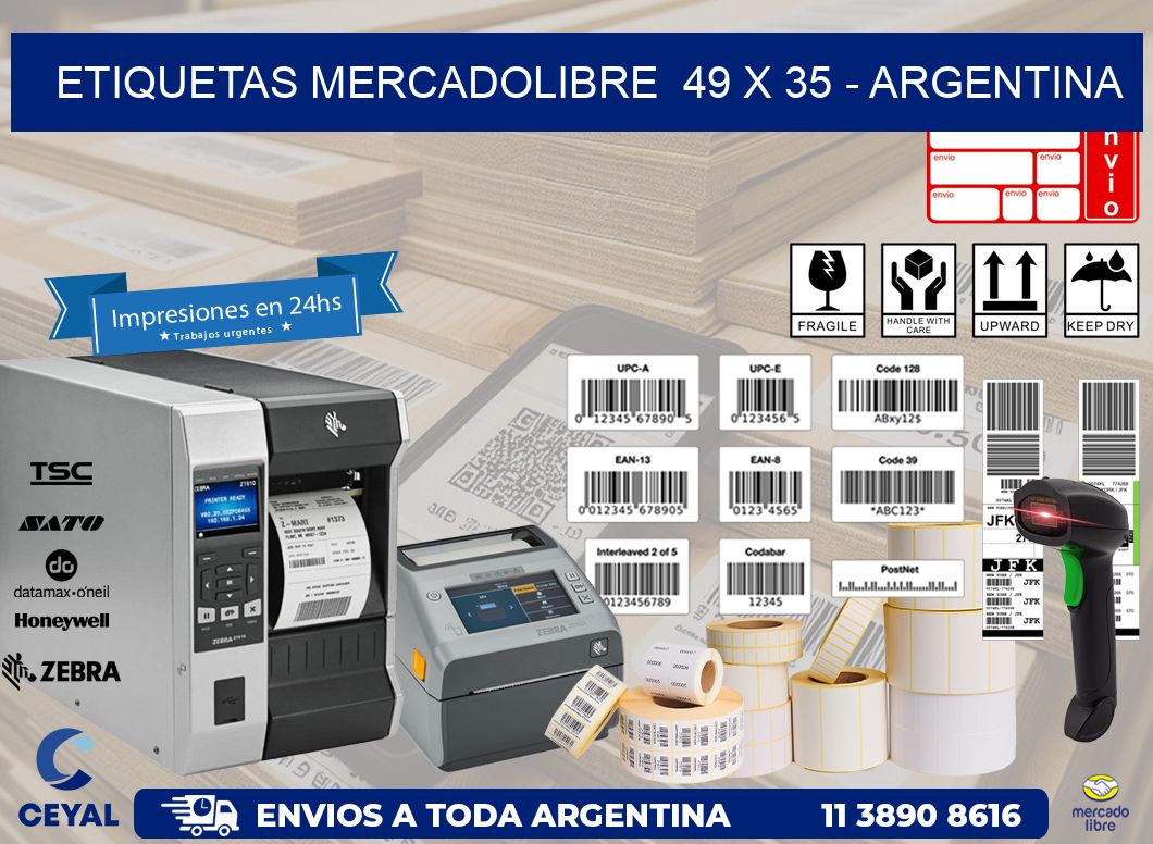 ETIQUETAS MERCADOLIBRE  49 x 35 – ARGENTINA