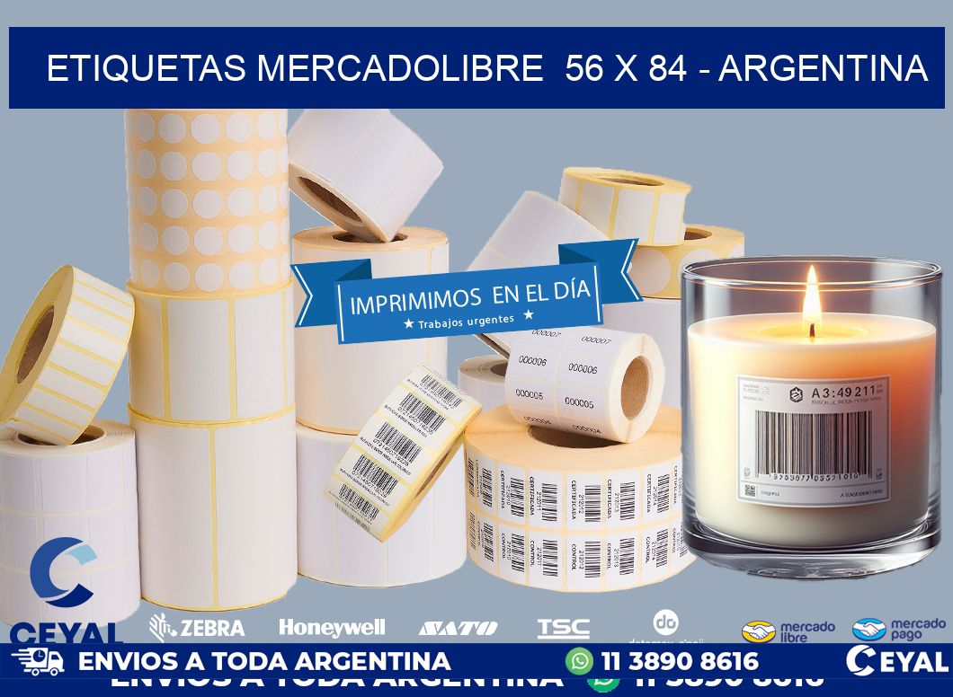 ETIQUETAS MERCADOLIBRE  56 x 84 - ARGENTINA