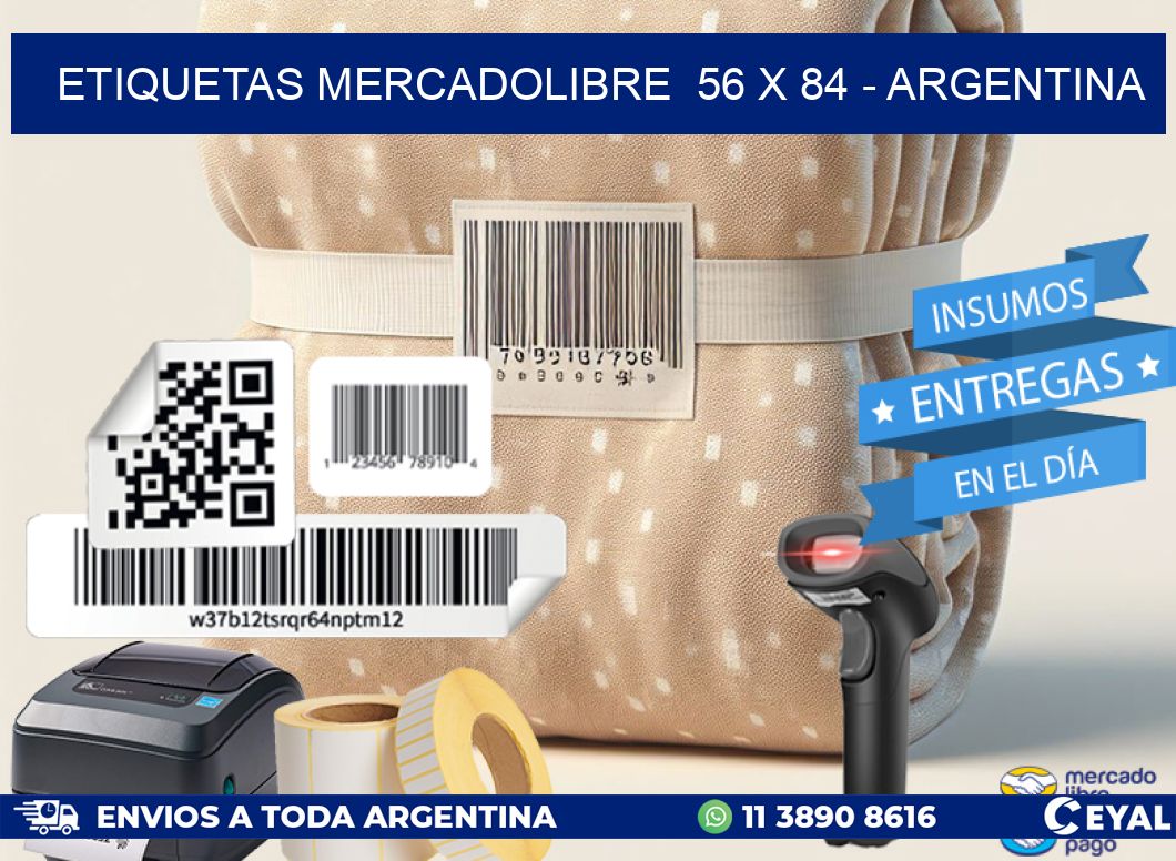 ETIQUETAS MERCADOLIBRE  56 x 84 - ARGENTINA