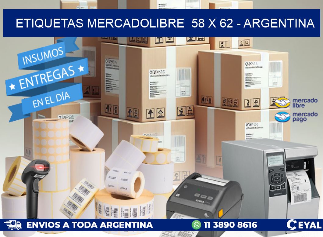 ETIQUETAS MERCADOLIBRE  58 x 62 – ARGENTINA