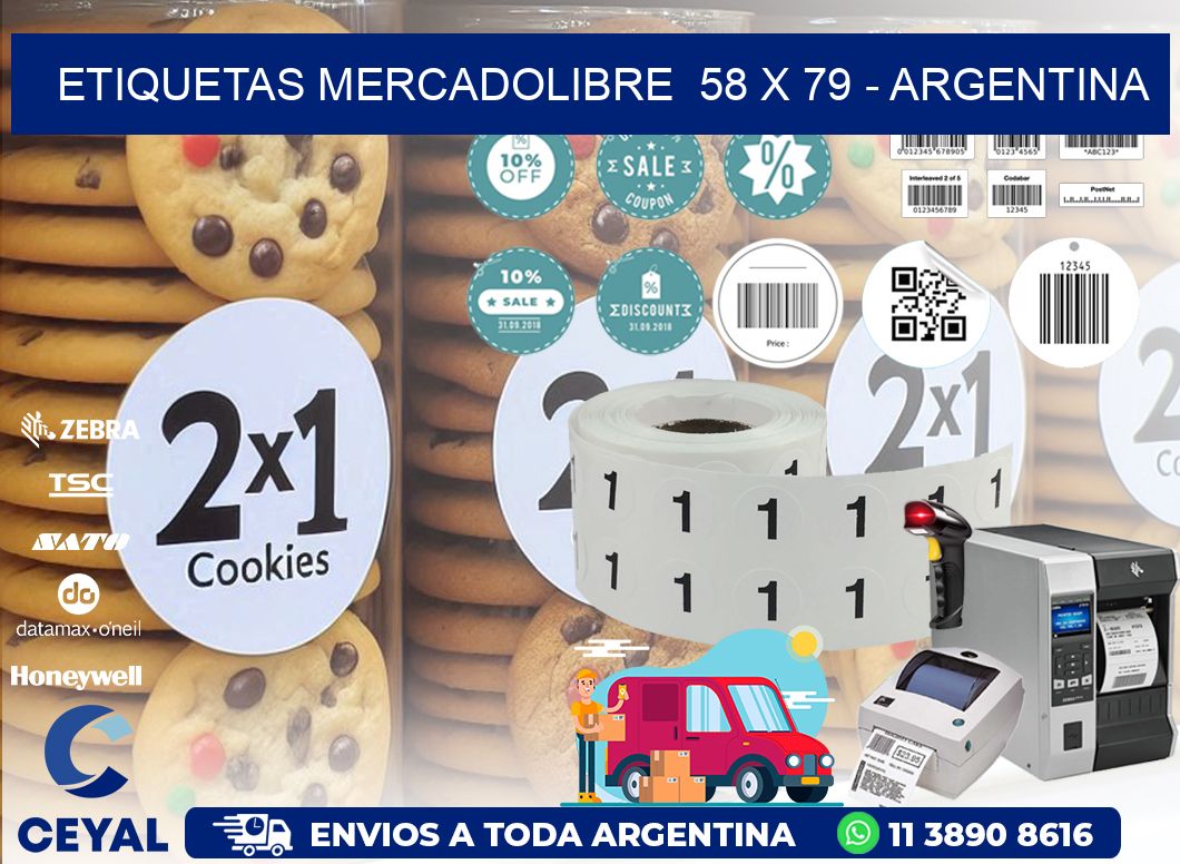 ETIQUETAS MERCADOLIBRE  58 x 79 - ARGENTINA