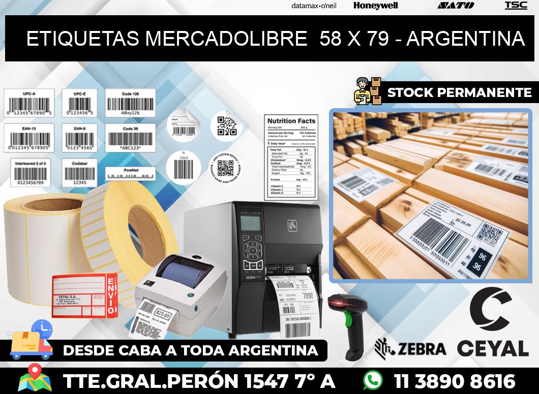 ETIQUETAS MERCADOLIBRE  58 x 79 – ARGENTINA