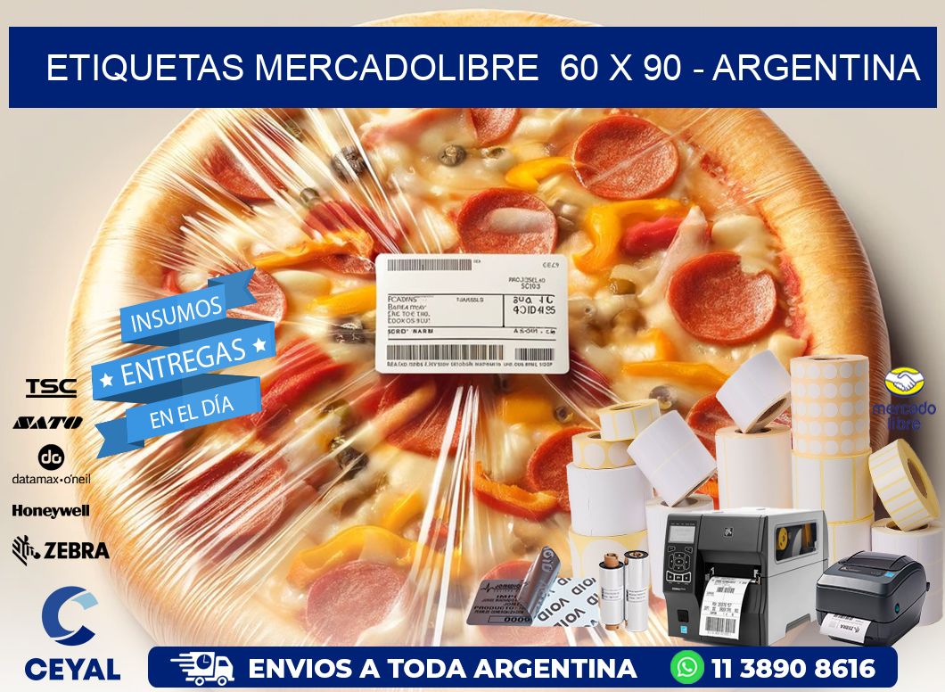 ETIQUETAS MERCADOLIBRE  60 x 90 - ARGENTINA