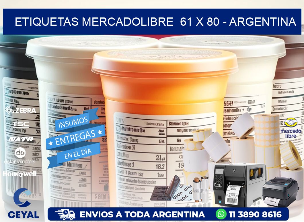 ETIQUETAS MERCADOLIBRE  61 x 80 - ARGENTINA