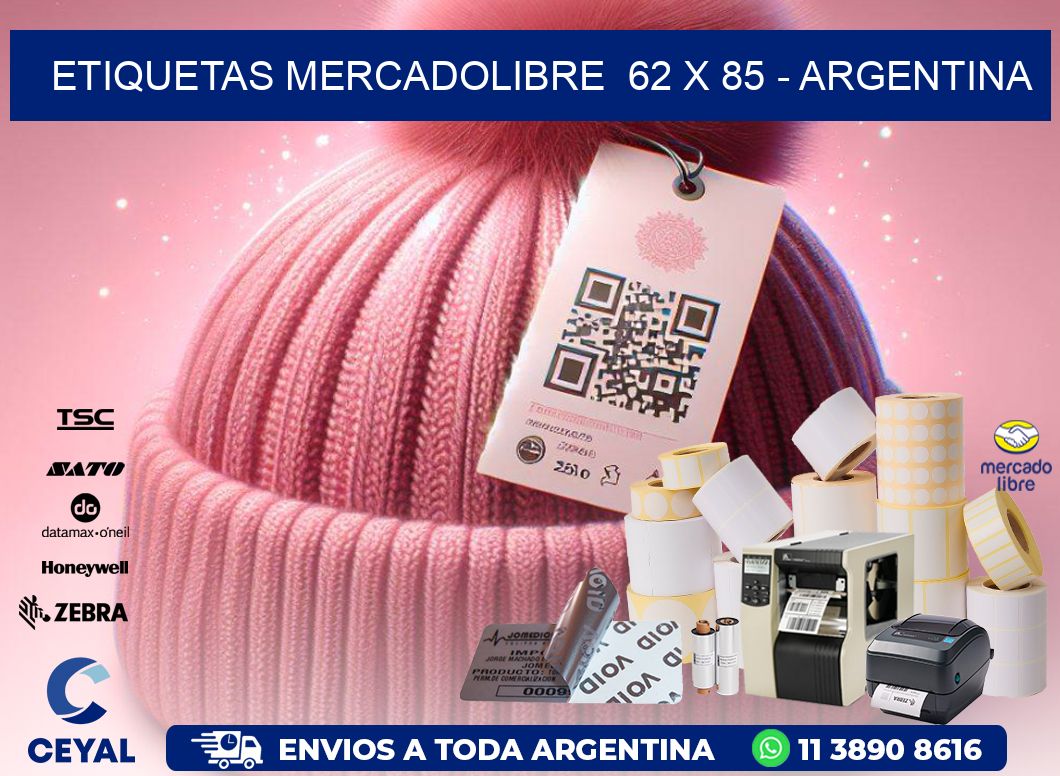 ETIQUETAS MERCADOLIBRE  62 x 85 - ARGENTINA