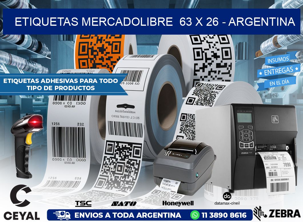 ETIQUETAS MERCADOLIBRE  63 x 26 – ARGENTINA