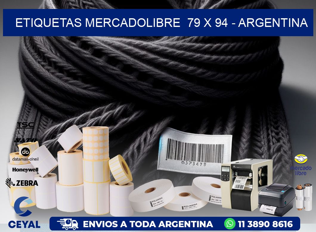 ETIQUETAS MERCADOLIBRE  79 x 94 - ARGENTINA