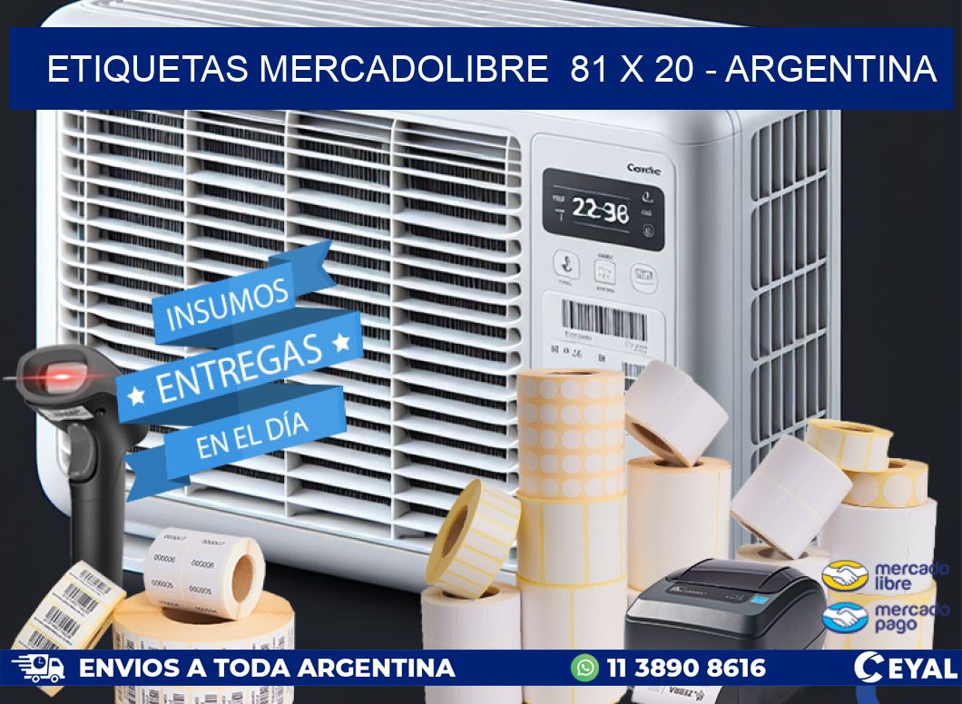 ETIQUETAS MERCADOLIBRE  81 x 20 - ARGENTINA