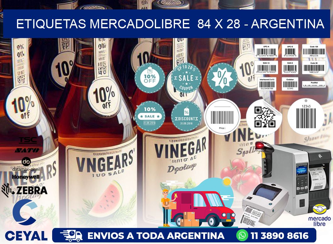 ETIQUETAS MERCADOLIBRE  84 x 28 - ARGENTINA