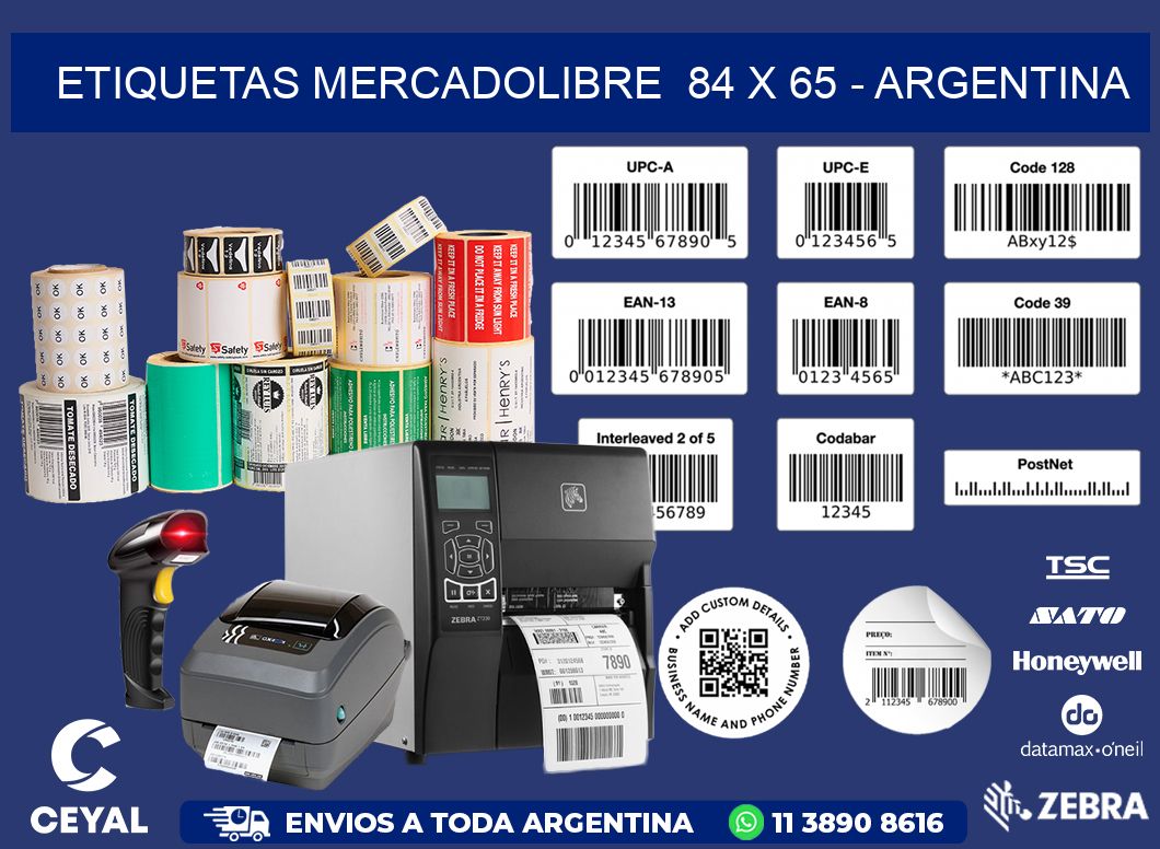 ETIQUETAS MERCADOLIBRE  84 x 65 - ARGENTINA