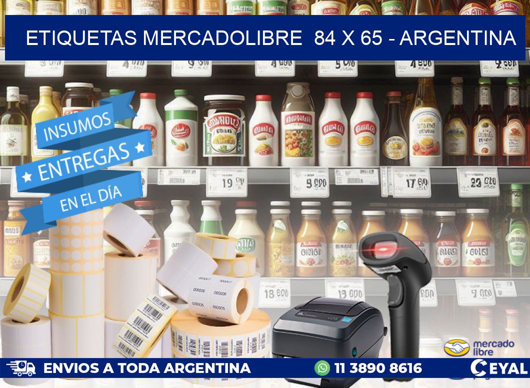 ETIQUETAS MERCADOLIBRE  84 x 65 - ARGENTINA