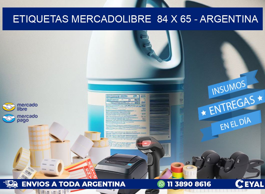 ETIQUETAS MERCADOLIBRE  84 x 65 - ARGENTINA