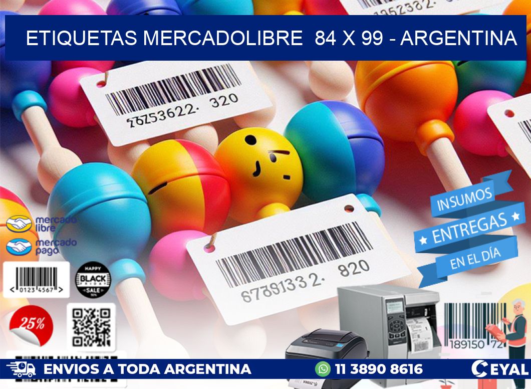 ETIQUETAS MERCADOLIBRE  84 x 99 - ARGENTINA