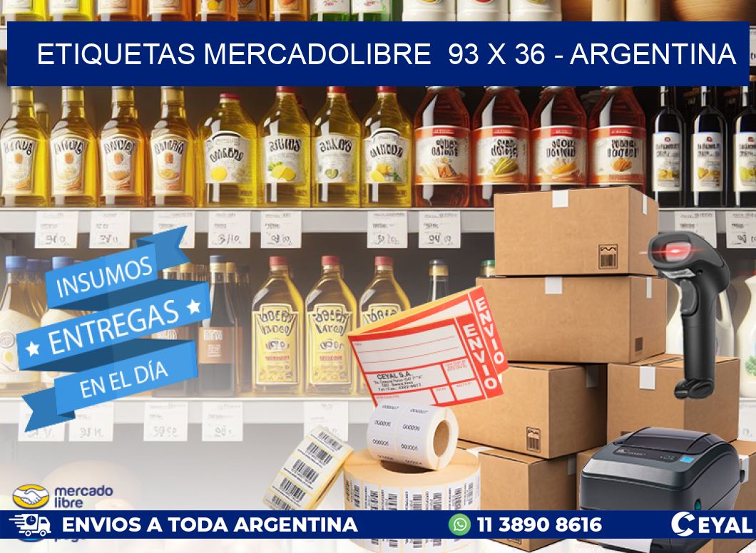 ETIQUETAS MERCADOLIBRE  93 x 36 - ARGENTINA