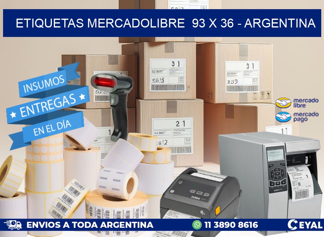 ETIQUETAS MERCADOLIBRE  93 x 36 - ARGENTINA