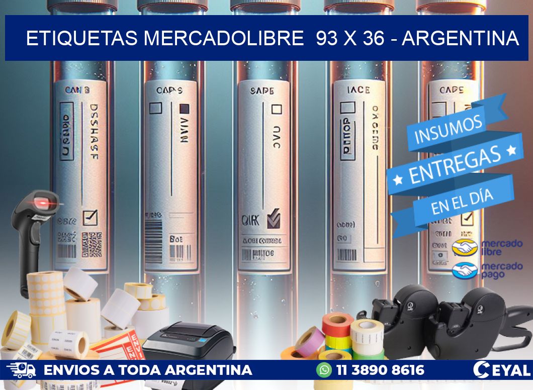 ETIQUETAS MERCADOLIBRE  93 x 36 - ARGENTINA