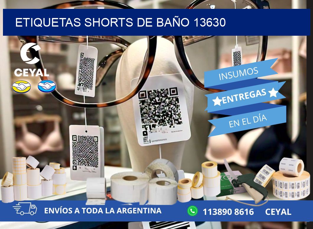 ETIQUETAS SHORTS DE BAÑO 13630