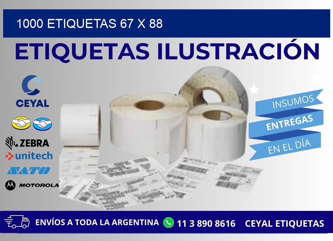 1000 ETIQUETAS 67 x 88