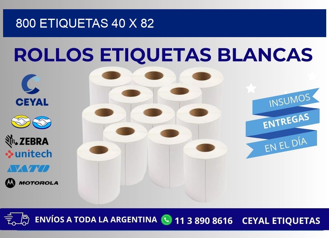 800 ETIQUETAS 40 x 82