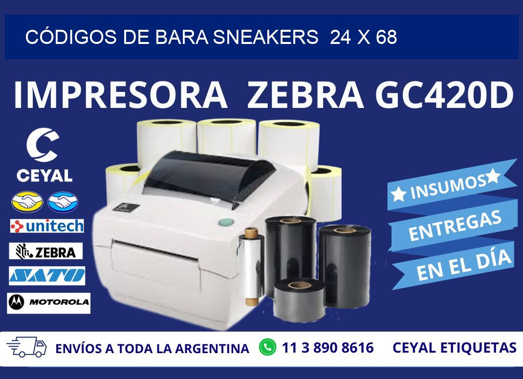 CÓDIGOS DE BARA SNEAKERS  24 x 68