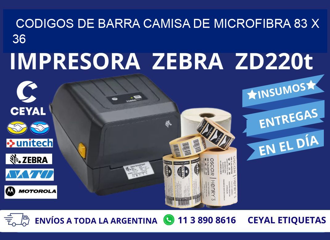 CODIGOS DE BARRA CAMISA DE MICROFIBRA 83 x 36