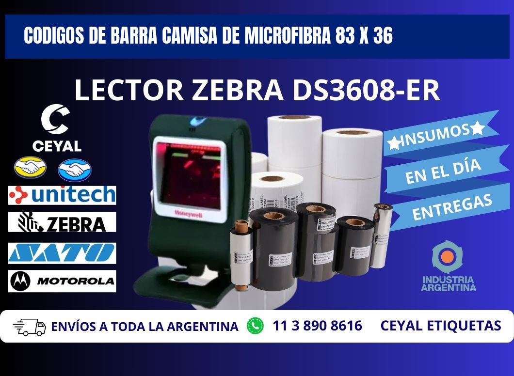 CODIGOS DE BARRA CAMISA DE MICROFIBRA 83 x 36