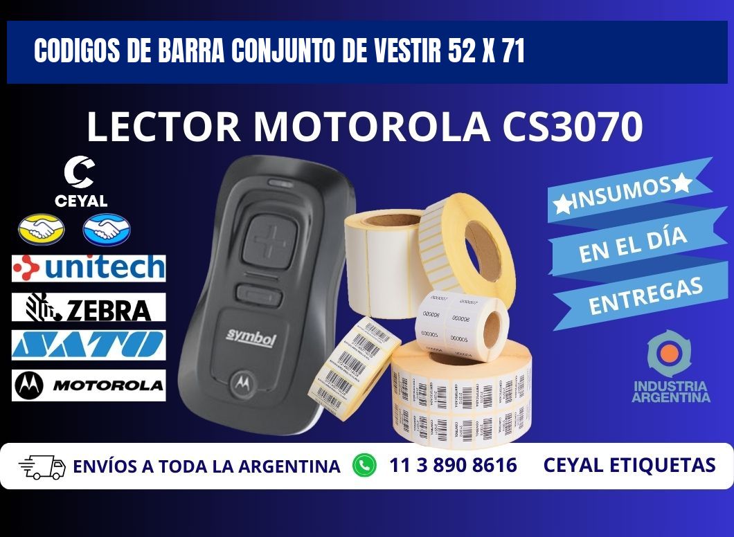 CODIGOS DE BARRA CONJUNTO DE VESTIR 52 x 71